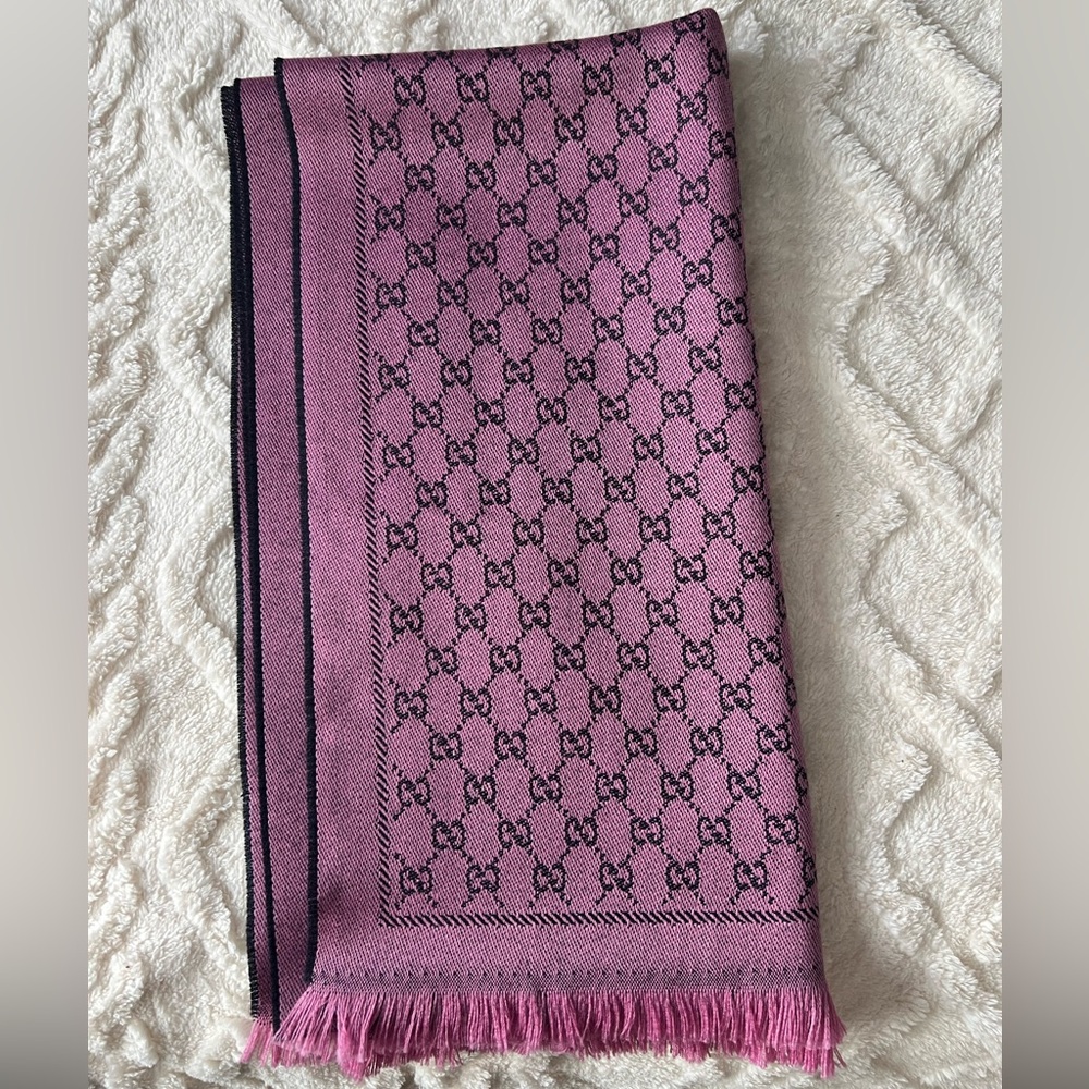 Gucci Wool Gg Patterned Scarf - image 4